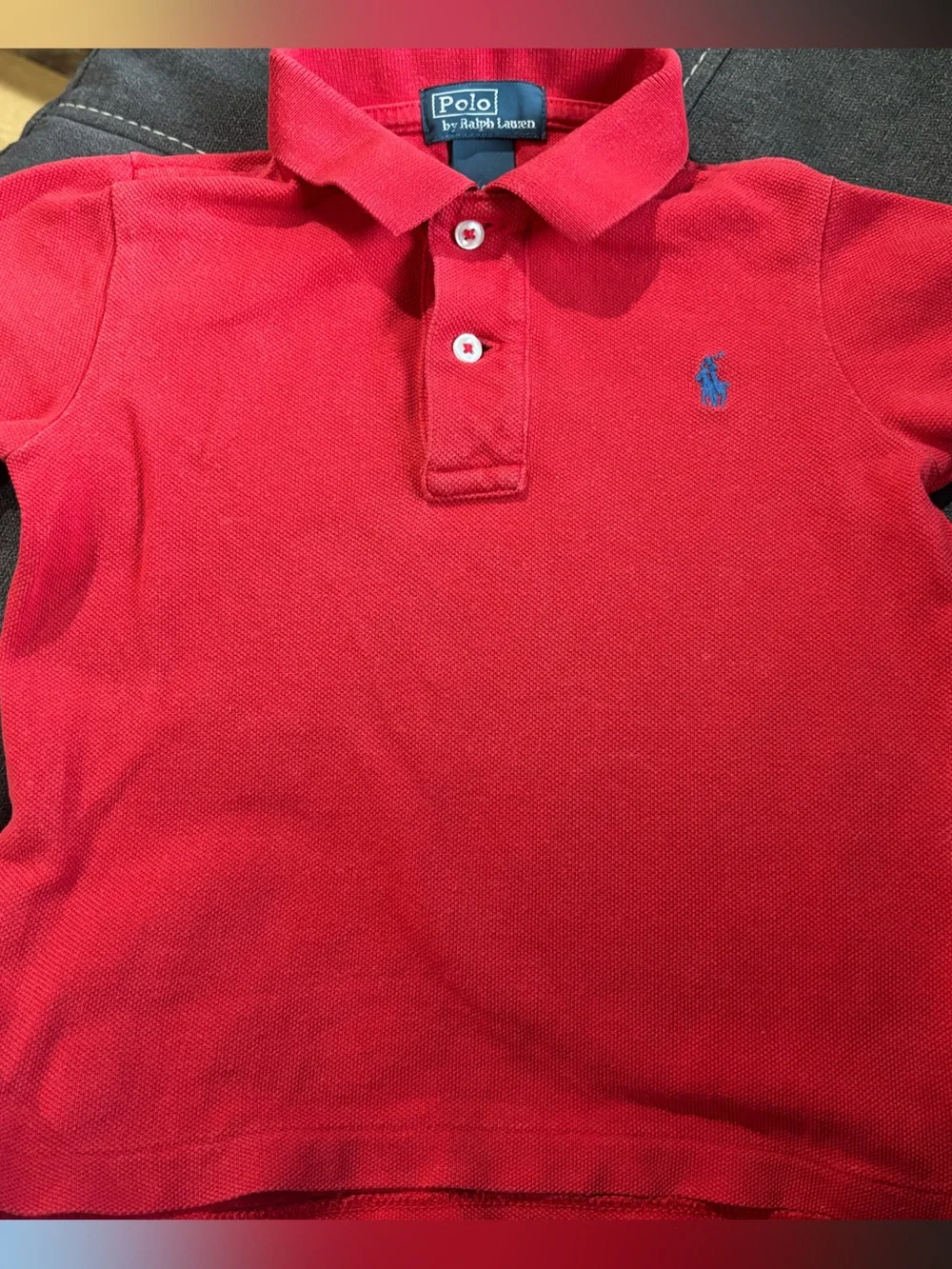 Ralph Lauren Red Boys' Short Sleeve Polo with Blue Pony